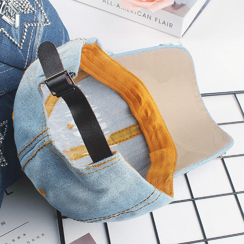 Wholesale Denim Rhinestone Baseball Caps